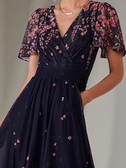Jolie Moi Pink Wrap Maxi Dress - Image 3 of 8