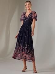 Jolie Moi Pink Wrap Maxi Dress - Image 5 of 8