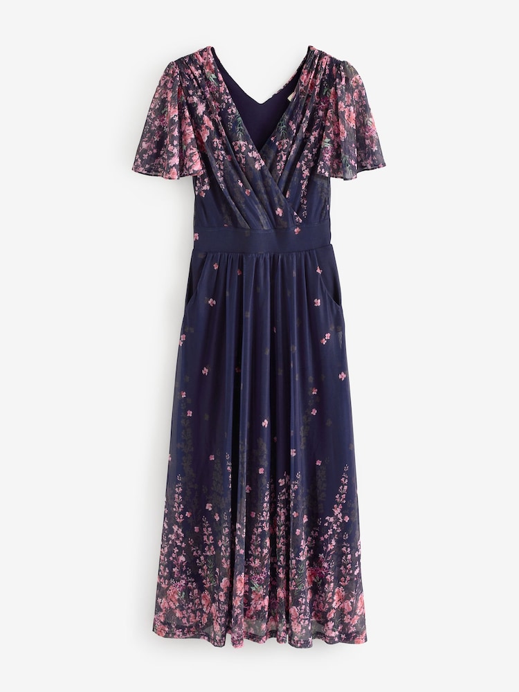 Jolie Moi Pink Wrap Maxi Dress - Image 7 of 7