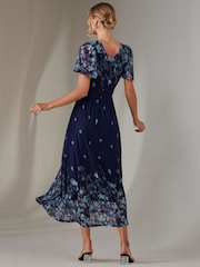 Jolie Moi Blue Wrap Maxi Dress - Image 2 of 8