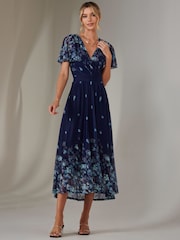 Jolie Moi Blue Wrap Maxi Dress - Image 5 of 8