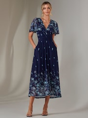 Jolie Moi Blue Wrap Maxi Dress - Image 6 of 8