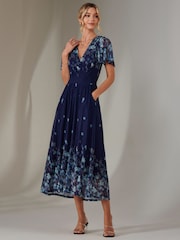 Jolie Moi Blue Wrap Maxi Dress - Image 7 of 8