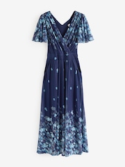 Jolie Moi Blue Wrap Maxi Dress - Image 8 of 8