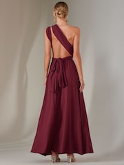 Jolie Moi Red Halter Neck Maxi Bridesmaid Dress - Image 2 of 7