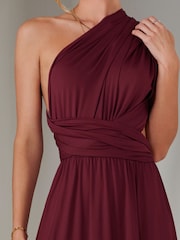 Jolie Moi Red Halter Neck Maxi Bridesmaid Dress - Image 5 of 7