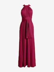 Jolie Moi Red Halter Neck Maxi Bridesmaid Dress - Image 7 of 7