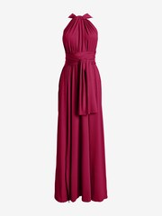 Jolie Moi Red Halter Neck Maxi Bridesmaid Dress - Image 8 of 8