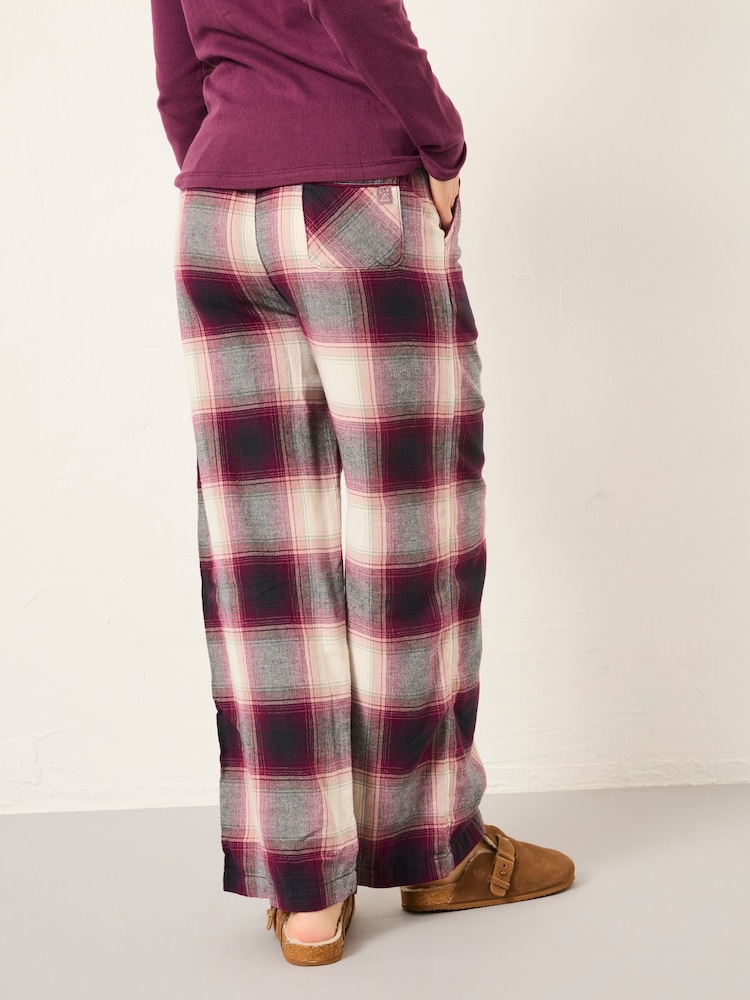 FatFace Lola Purple Check Pyjama Bottoms - Image 2 of 7