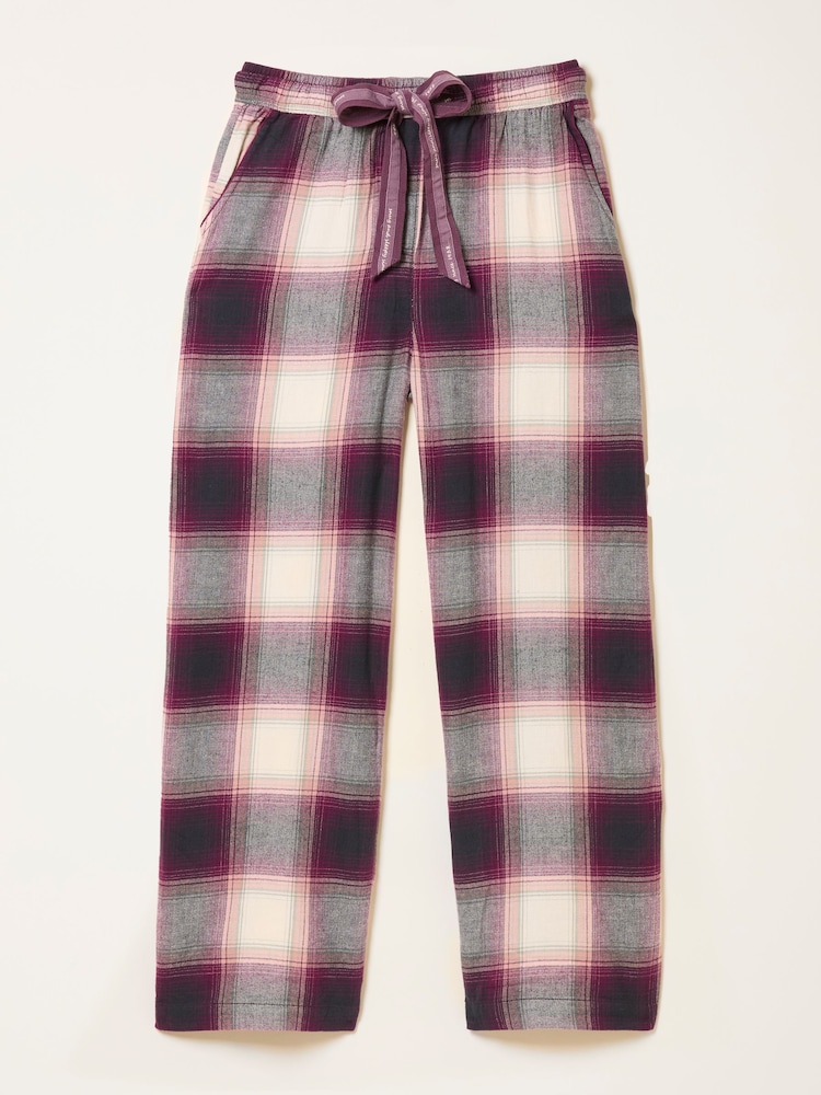 FatFace Lola Purple Check Pyjama Bottoms - Image 7 of 7
