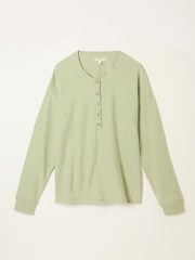 FatFace Pistachio Green Henley Lounge Top - Image 4 of 4