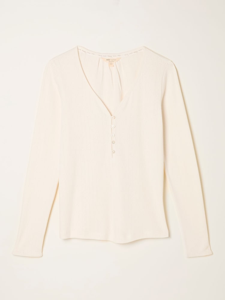 FatFace Pointelle Henley Top - Imagen 5 de 5