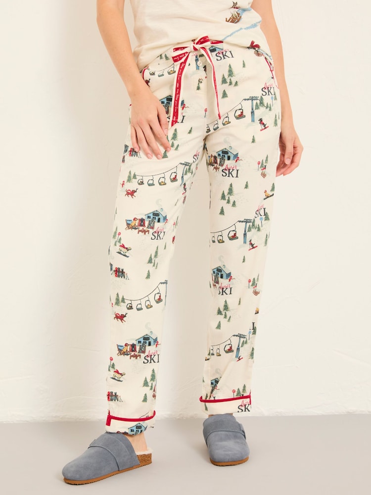 FatFace Eva Ivory Apres Ski Pyjama Bottoms - Image 1 of 5