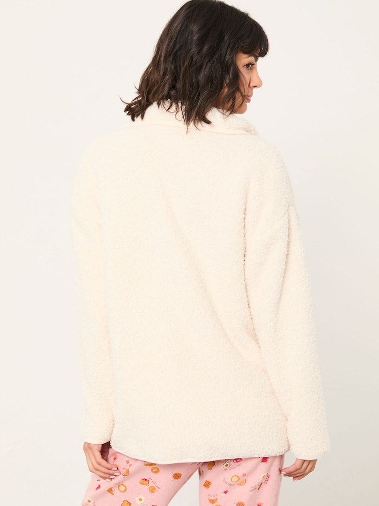 FatFace Ivory Zip Through Snuggle Top - Image 2 of 5 FatFace Ivory Zip Through Snuggle Top - Image 2 of 5