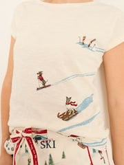 FatFace Ivory Ski Dog Graphic T Shirt - Image 3 of 6