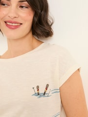 FatFace Ivory Ski Dog Graphic T Shirt - Image 5 of 6