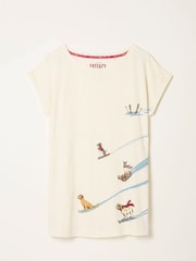 FatFace Ivory Ski Dog Graphic T Shirt - Image 6 of 6