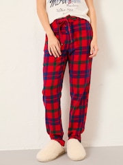 FatFace Eva Shelter Red Alpine Check Pyjama Bottoms - Image 1 of 6