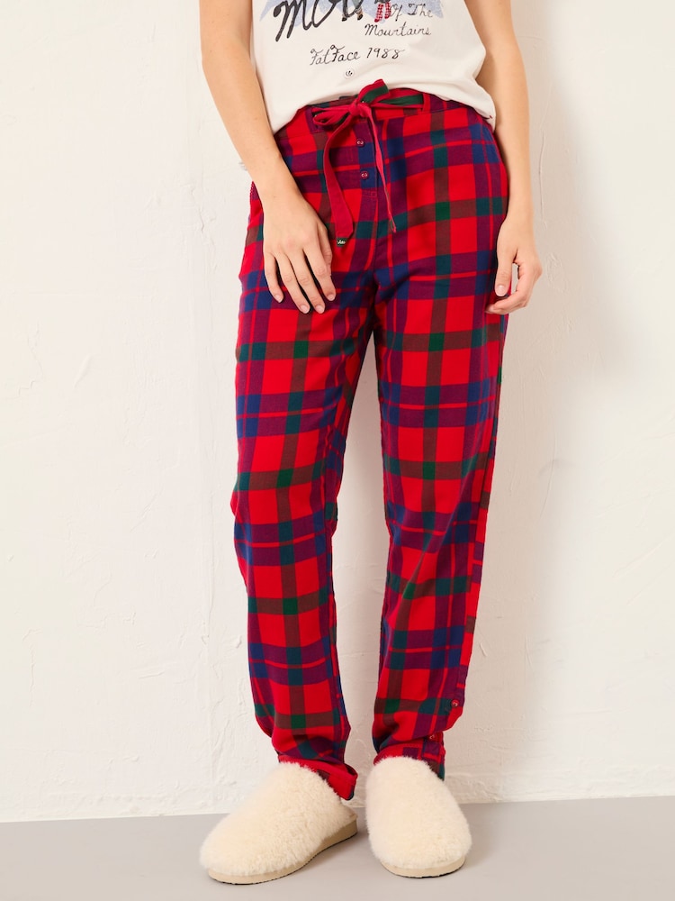 FatFace Eva Shelter Red Alpine Check Pyjama Bottoms - Image 1 of 6