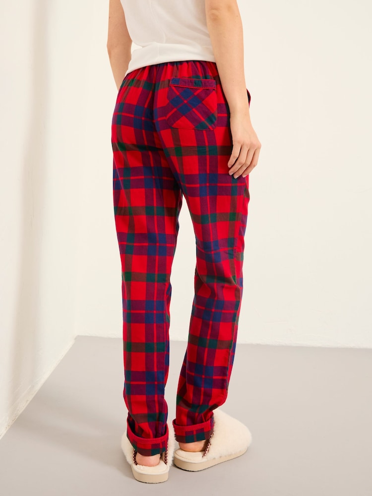 FatFace Eva Shelter Red Alpine Check Pyjama Bottoms - Image 2 of 6