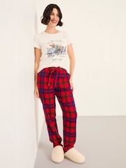 FatFace Eva Shelter Red Alpine Check Pyjama Bottoms - Image 3 of 6