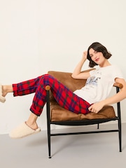 FatFace Eva Shelter Red Alpine Check Pyjama Bottoms - Image 5 of 6