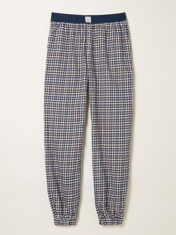 FatFace Rae Purple Mini Check Boyfriend Pyjama Bottoms - Image 1 of 1 FatFace Rae Purple Mini Check Boyfriend Pyjama Bottoms - Image 1 of 1