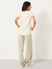 FatFace Lola Green Metallic Stripe Pyjama Bottoms - Image 2 of 6