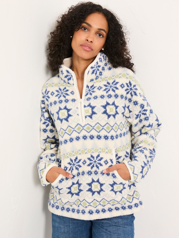 FatFace Ivory Fairisle Snuggle Top - Image 1 of 5 FatFace Ivory Fairisle Snuggle Top - Image 1 of 5