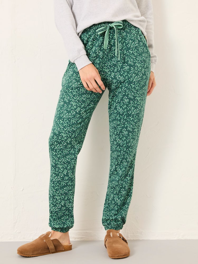FatFace Cora Dark Green Mistletoe Pyjama Bottoms - Image 1 of 7 FatFace Cora Dark Green Mistletoe Pyjama Bottoms - Image 1 of 7