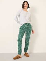 FatFace Cora Dark Green Mistletoe Pyjama Bottoms - Image 3 of 7