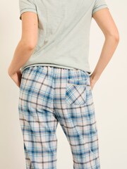 FatFace Eva Grey Marl Sparkle Check Pyjama Bottoms - Image 2 of 6