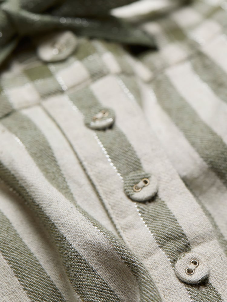 FatFace Green Metallic Stripe Frill Pyjama Shorts - Image 6 of 6 FatFace Green Metallic Stripe Frill Pyjama Shorts - Image 6 of 6