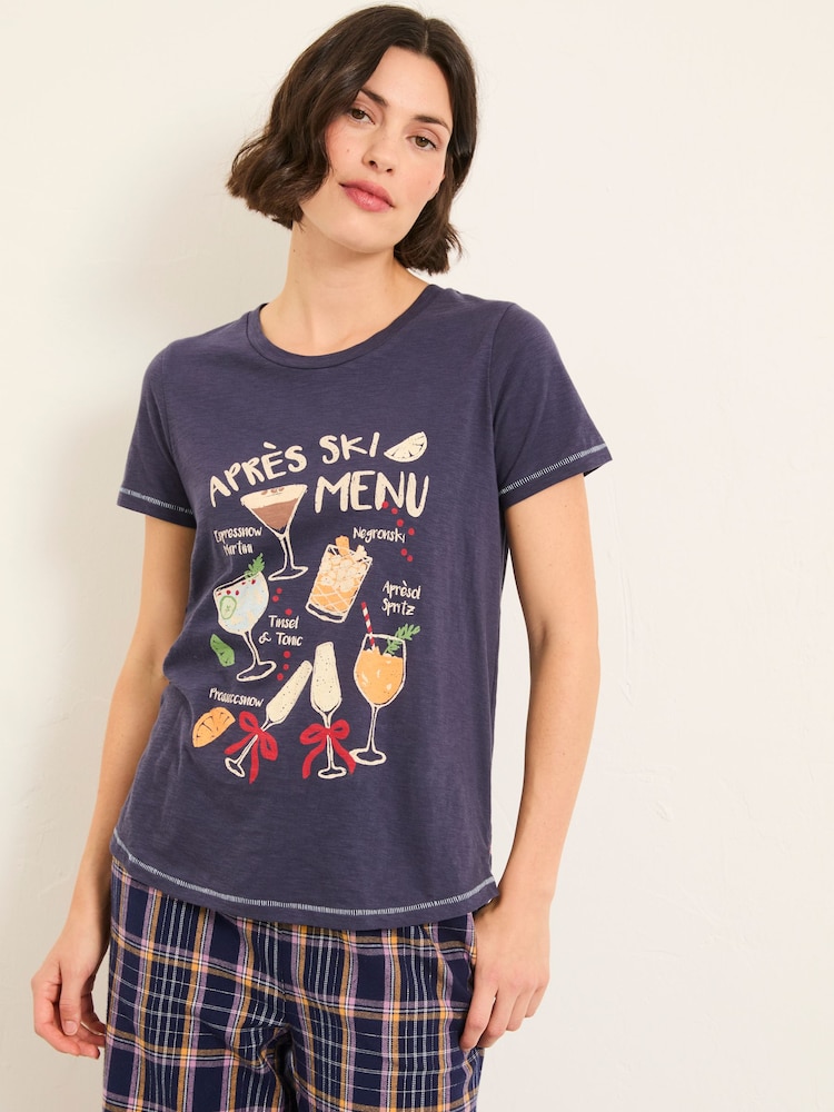 FatFace Navy Apres Ski Graphic T Shirt - Image 1 of 5 FatFace Navy Apres Ski Graphic T Shirt - Image 1 of 5