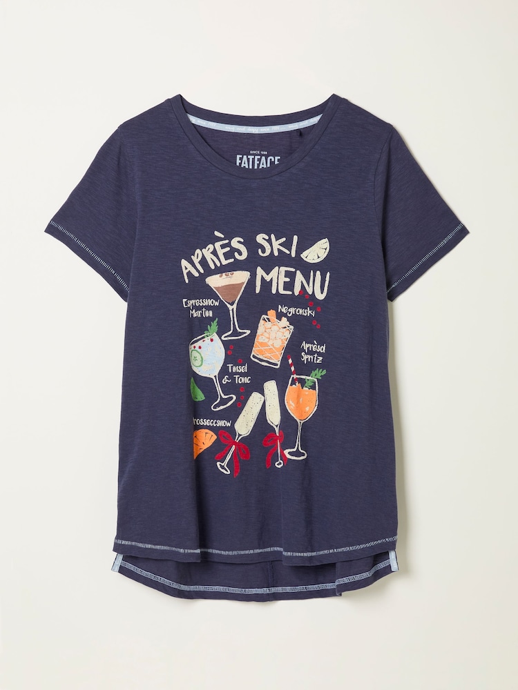 FatFace Navy Apres Ski Graphic T Shirt - Image 5 of 5 FatFace Navy Apres Ski Graphic T Shirt - Image 5 of 5