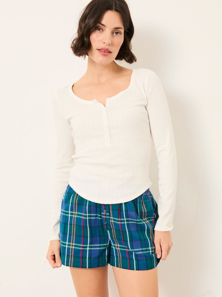 FatFace Hattie White Henley Pyjama Top - Image 1 of 5 FatFace Hattie White Henley Pyjama Top - Image 1 of 5