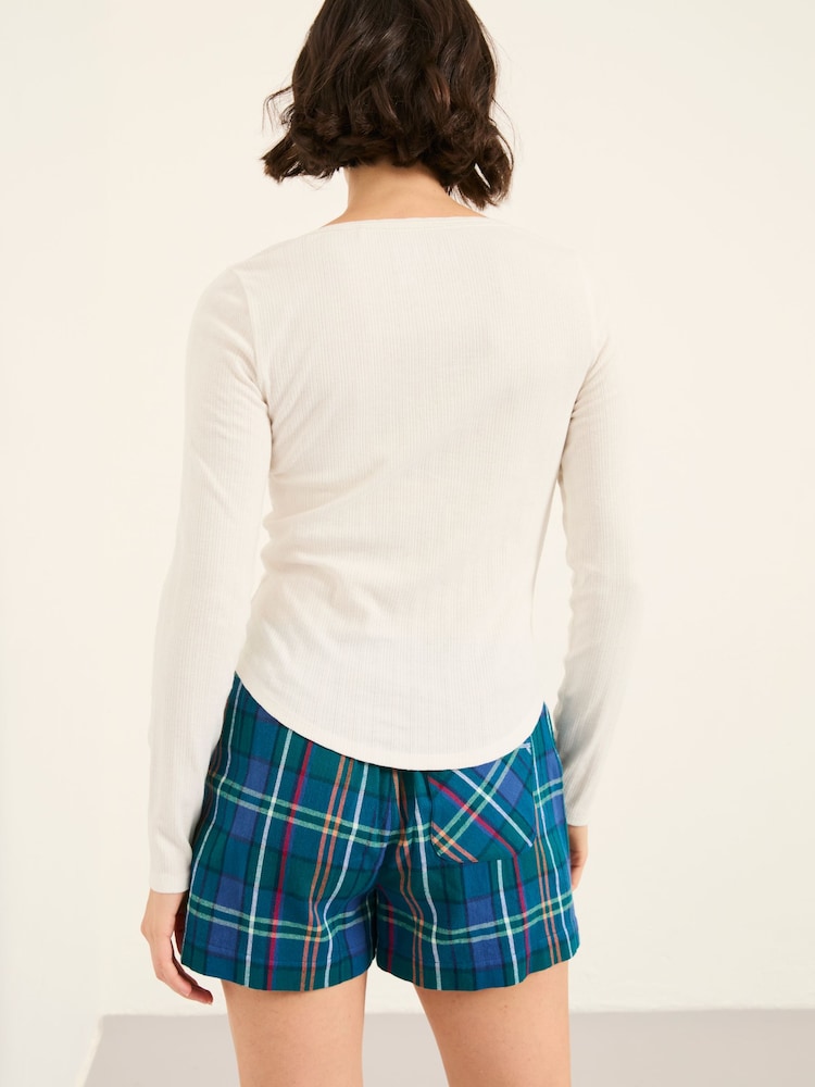 FatFace Hattie White Henley Pyjama Top - Image 2 of 5