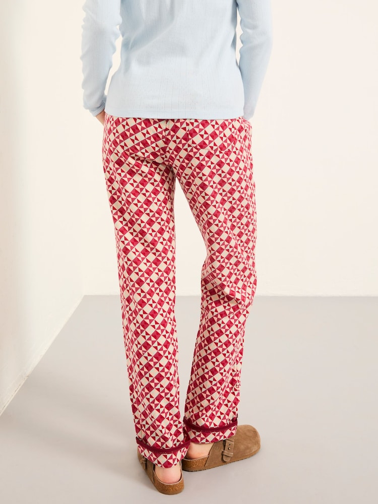 FatFace Eva Red Geo Pyjama Bottoms - Image 2 of 6