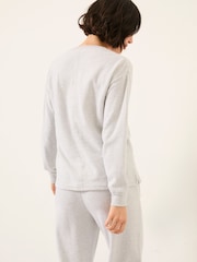 FatFace Grey Henley Lounge Top - Image 2 of 6