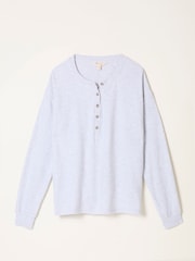 FatFace Grey Henley Lounge Top - Image 6 of 6