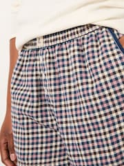 FatFace Purple Mini Check Boyfriend Pyjama Shorts - Image 3 of 4