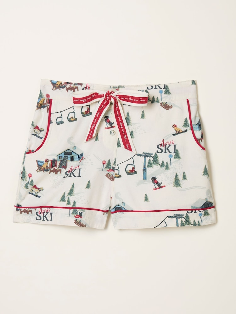 FatFace Ivory Apres Ski Pyjama Shorts - Image 5 of 5
