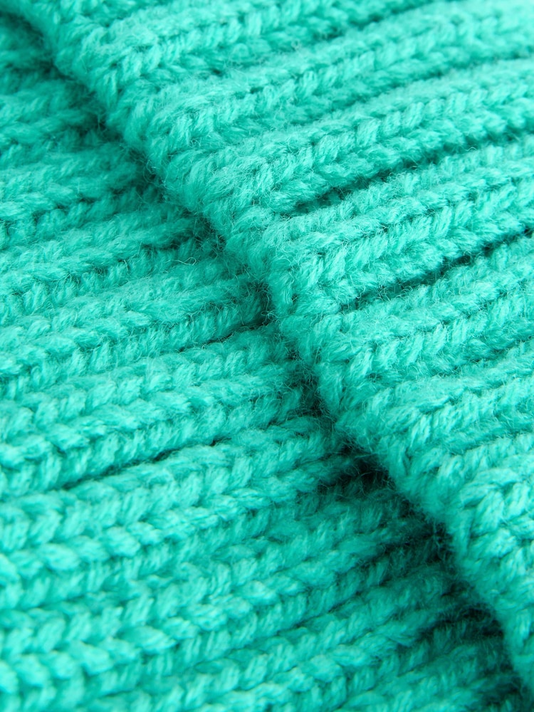 Turquoise Blue Rib Pom Beanie (3mths-16yrs) - Image 3 of 3