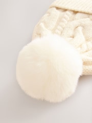 Ecru Cable Beanie Scarf and Gloves Set (3-16yrs) - Image 3 of 4