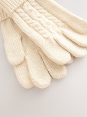 Ecru Cable Beanie Scarf and Gloves Set (3-16yrs) - Image 4 of 4