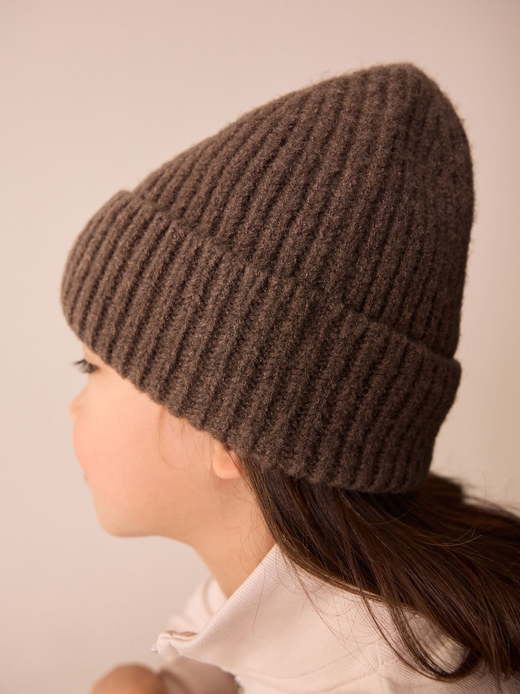 Chocolate Brown Fluffy Beanie (1-16yrs) - Image 2 of 5 Chocolate Brown Fluffy Beanie (1-16yrs) - Image 2 of 5