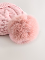 Pink Cable Beanie Scarf and Gloves Set (3-16yrs) - Image 6 of 6
