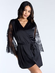 Boux Avenue Mariella Black Lace Robe - Image 1 of 6