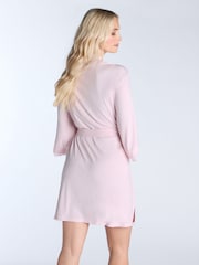 Boux Avenue Pink Modal & Lace Robe - Image 2 of 6