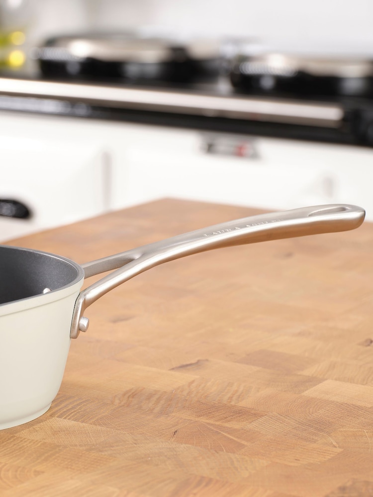 Laura Ashley Sage Leaf 16cm Superior Non Stick Milk Pan - Image 1 of 4 Laura Ashley Sage Leaf 16cm Superior Non Stick Milk Pan - Image 1 of 4